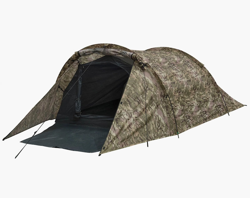 Camouflage tent on a white background