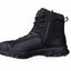 Black tactical boot on a white background