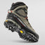 Hiking boot with LA Sportiva branding on a light gray background