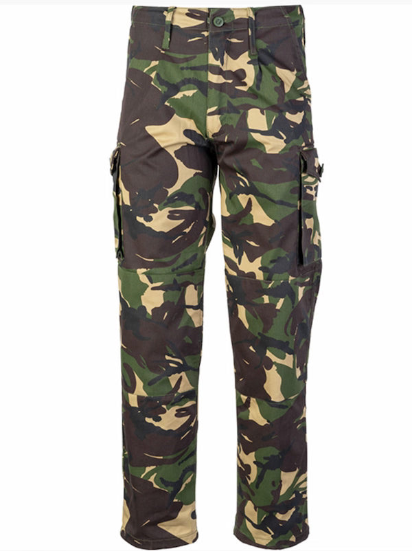 Camouflage pants on a white background