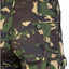 Camouflage pants with a focus on the pocket area on a white background