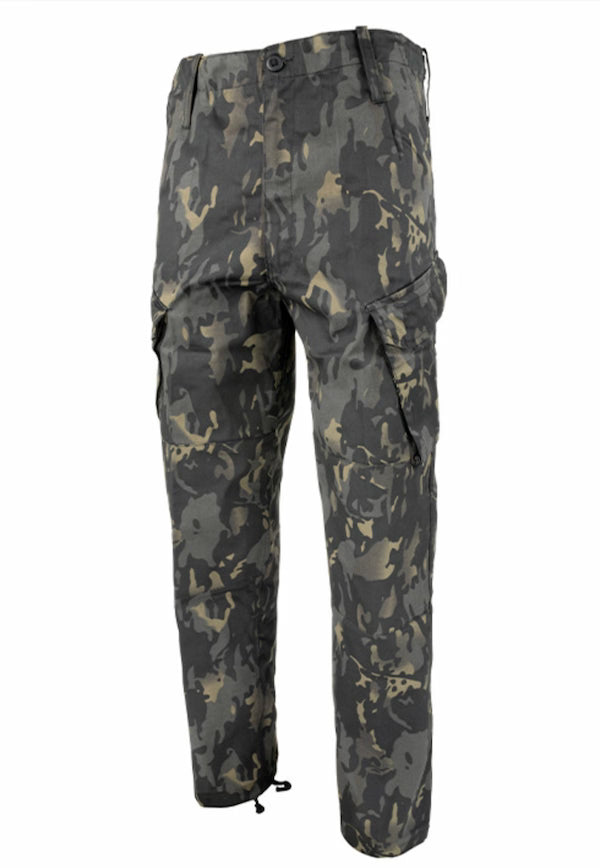 Camouflage pants on a white background