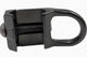 Black metal clasp with spring mechanism on a white background