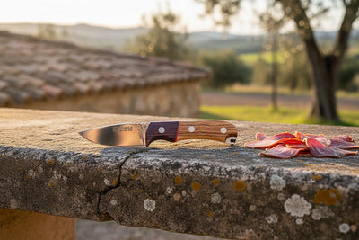 Joker Aguila 8.5cm olive/ rosewood Knife and leather Sheath