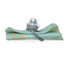 Collapsible water bottle with a light blue sleeve on a white background