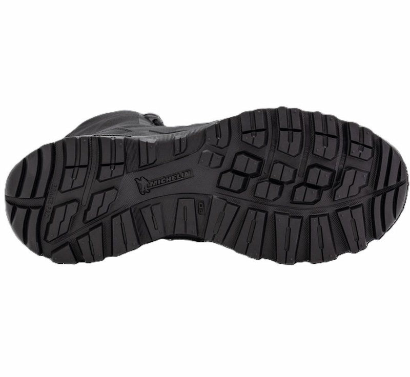 Black shoe sole with Michelin logo on a white background