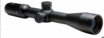 Black rifle scope on a white background