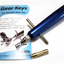 Blue tool with accessories on a white background
