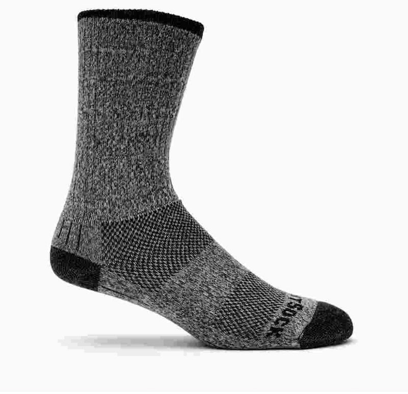 grey sock on white background