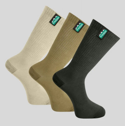 Ridgeline Cotton Light Work Socks Mid Length (Pack of 3)