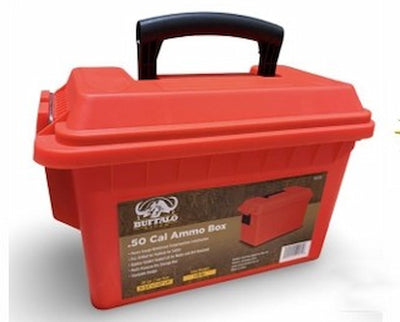 BUFFALO RIVER .50 CAL PLASTIC AMMO BOX EMERGENCY ORANGE LOCKABLE