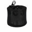 Black mesh drawstring bag on a white background