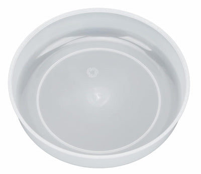 White plastic basin on a white background