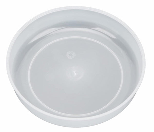 White plastic basin on a white background