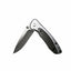 Folding knife with carbon fiber handle on a white background