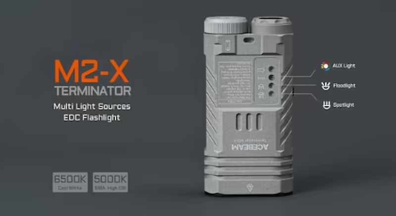 Acebeam Terminator M2-X 3200 Lumen Multi Light Sources EDC Flashlight