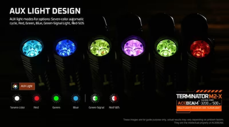Acebeam Terminator M2-X 3200 Lumen Multi Light Sources EDC Flashlight