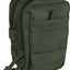 Green tactical pouch with multiple compartments on a white background