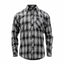 Black and gray plaid shirt on a white background