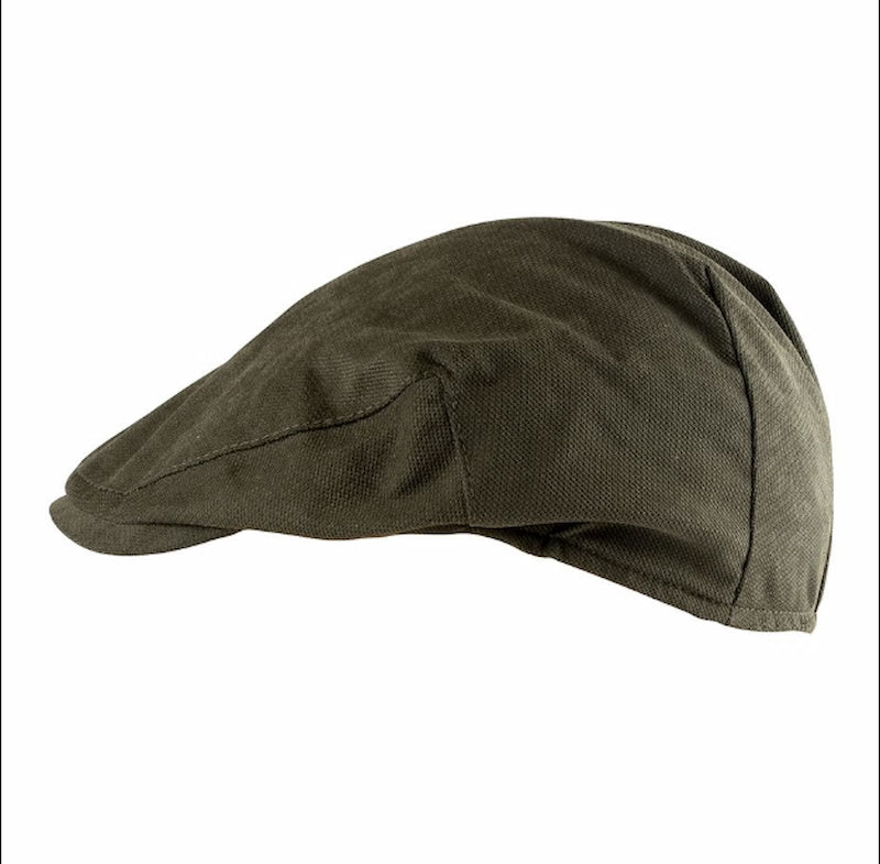 Green flat cap on a white background