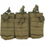Khaki tactical magazine pouch with multiple pockets on a white background