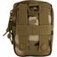Camouflage tactical pouch with multiple straps on a white background