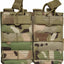 Camouflage tactical pouches with multiple pockets on a white background