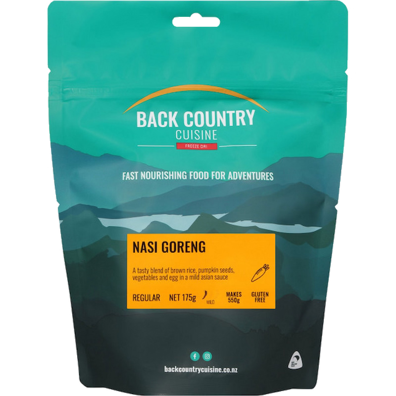 Back Country Cuisine Nasi Goreng package with mountain design