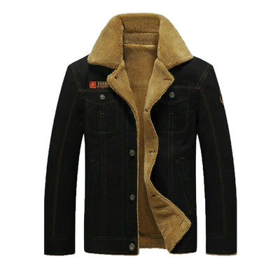 Black bomber jacket with faux fur linging