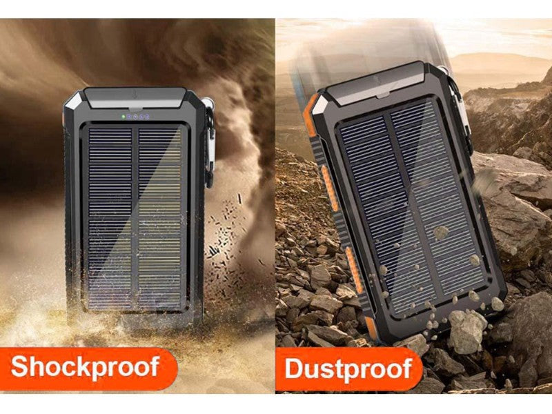 20000mAh Solar Power Bank Wireless Fast Charge, Waterproof, LED