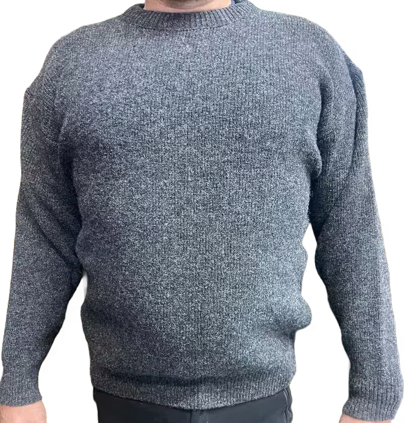 Ironbark Pure New Zealand Wool Fisherknit Rib Crew Neck Jersey