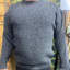 A grey Ironbark Pure New Zealand Wool Fisherknit Rib Crew Neck Jersey.