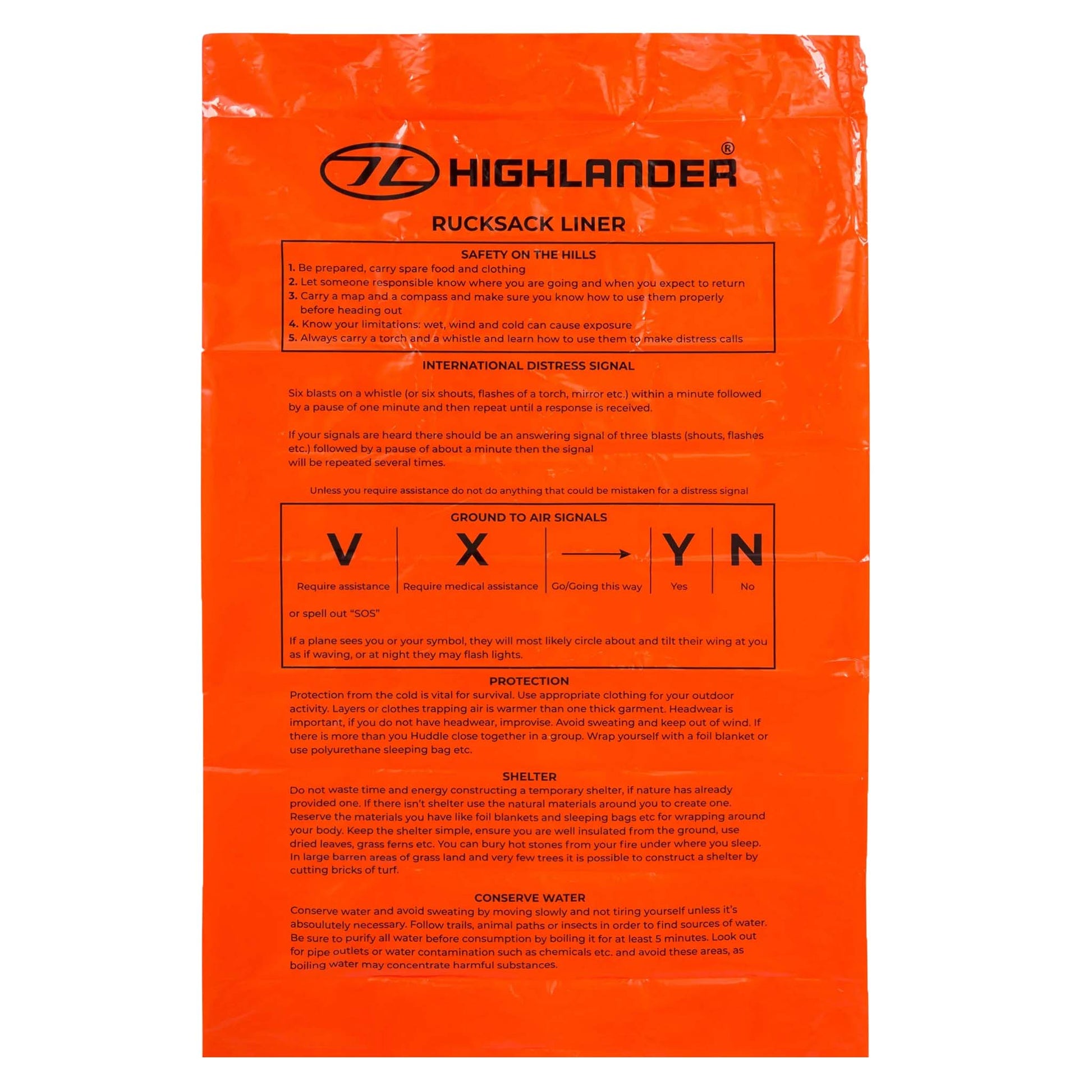 orange pack liner