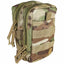 Camouflage tactical pouch with multiple zippers on a white background