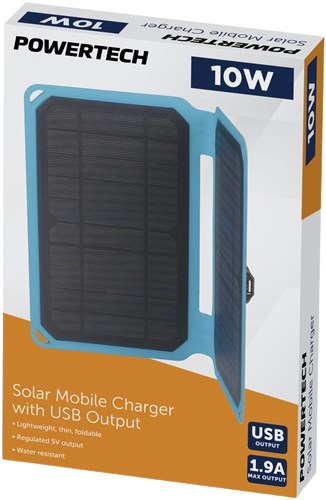 PowerTech - 10W Solar Mobile Charger with USB Output with 1M Cable