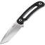 Ruike F815-B Hornet Knife with a black handle and a stonewash finished blade, accompanied by a black molded ABS sheath with a belt clip attachment.