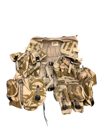 Desert Camo - Vest Tactical Load Carrying webbing with pouches.