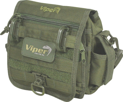 A green Viper Tactical Special Ops Pouch with MOLLE attachments, external mag/phone pouch, and a removable shoulder carry strap.