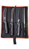 Buffalo River - Hunters  4 Pce Knife Set with Steel  in a Cordura Zippered Case