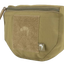 Kaki green tactical pouch with a patch on a white background